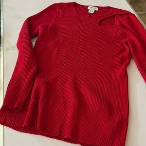 Carmen Marc Volvo red ribbed key hole sweaterXL